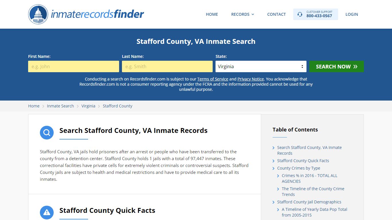 Stafford County, VA Inmate Lookup & Jail Records Online